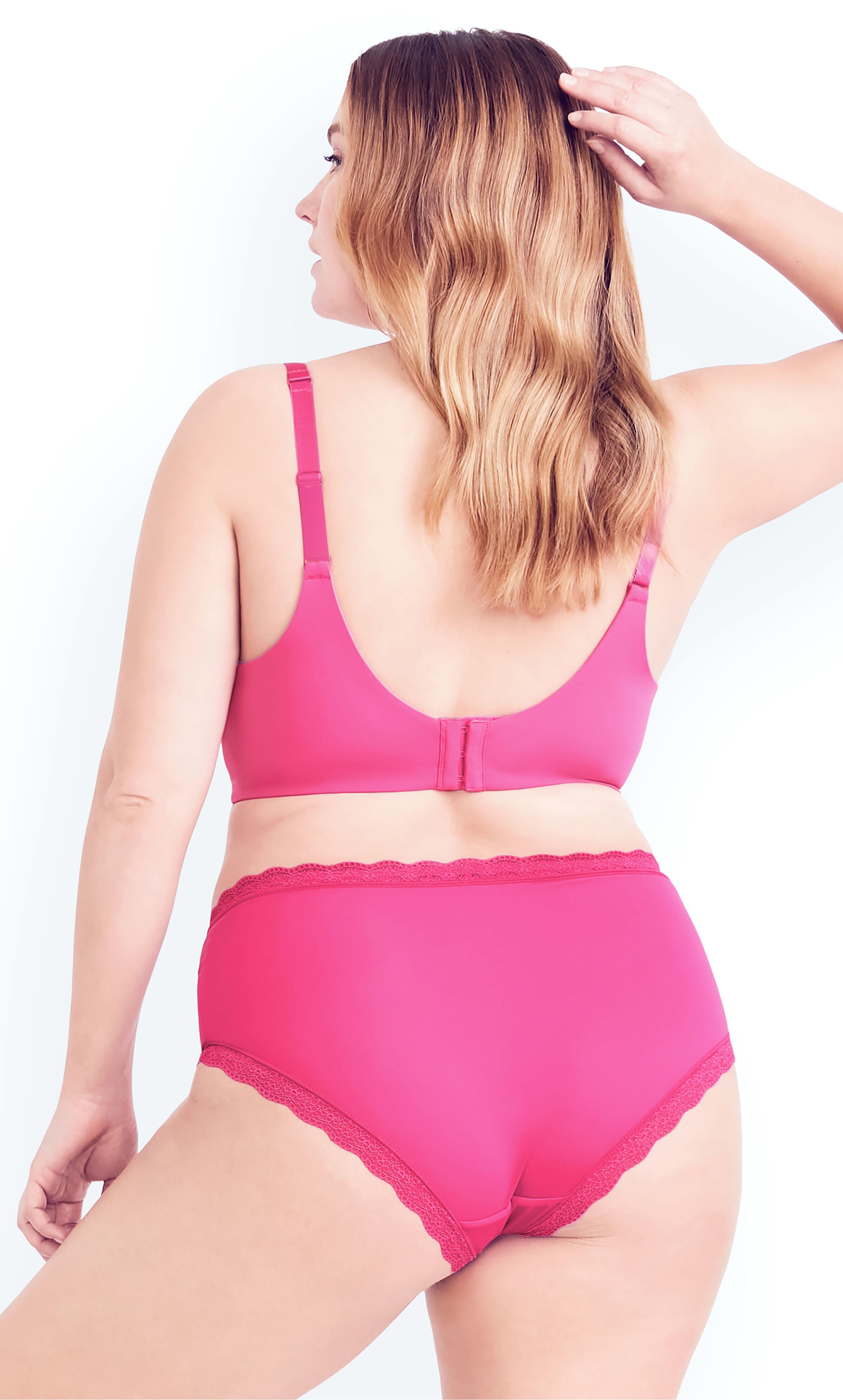 Smooth Plunge Bra - shocking pink, , alternate image number 1