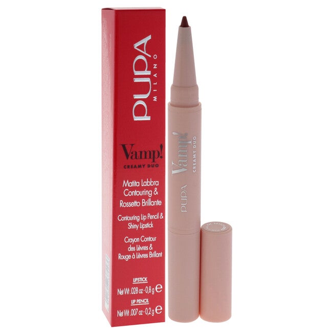 Vamp! Creamy Duo Contouring Lip Pencil and Shiny Lipstick - 005 Deep Nude by Pupa Milano for Women - 0.035 oz Makeup, , alternate image number 6