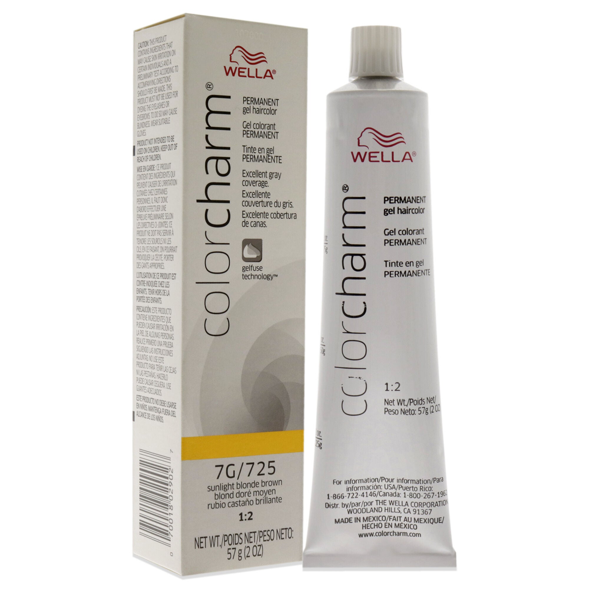 Color Charm Permanent Hair Color Gel - 725 7G Sunlight Blonde Brown by Wella for Unisex - 2 oz Hair Color, See Description, alternate image number 2