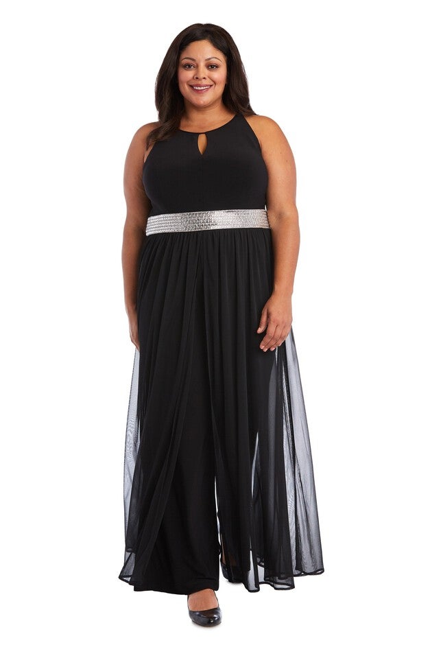 Rhinestone Detail Cutaway Jumpsuit, Black, hi-res image number null