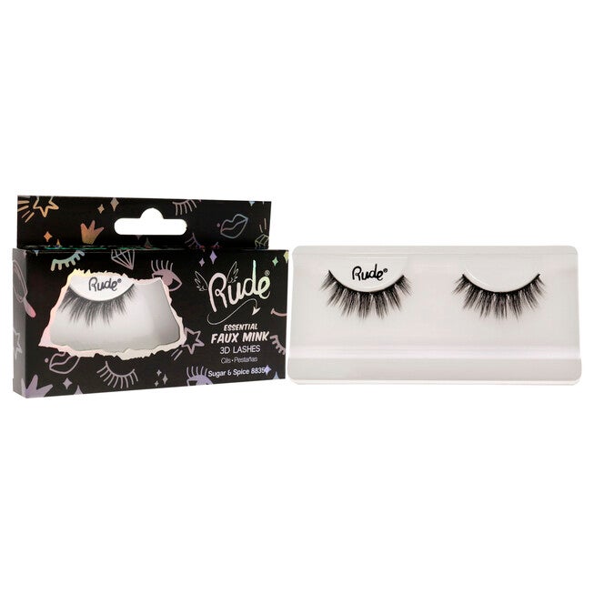 Essential Faux Mink 3D Lashes - Sugar and Spice by Rude Cosmetics for Women - 1 Pc Pair, See Description, alternate image number 2