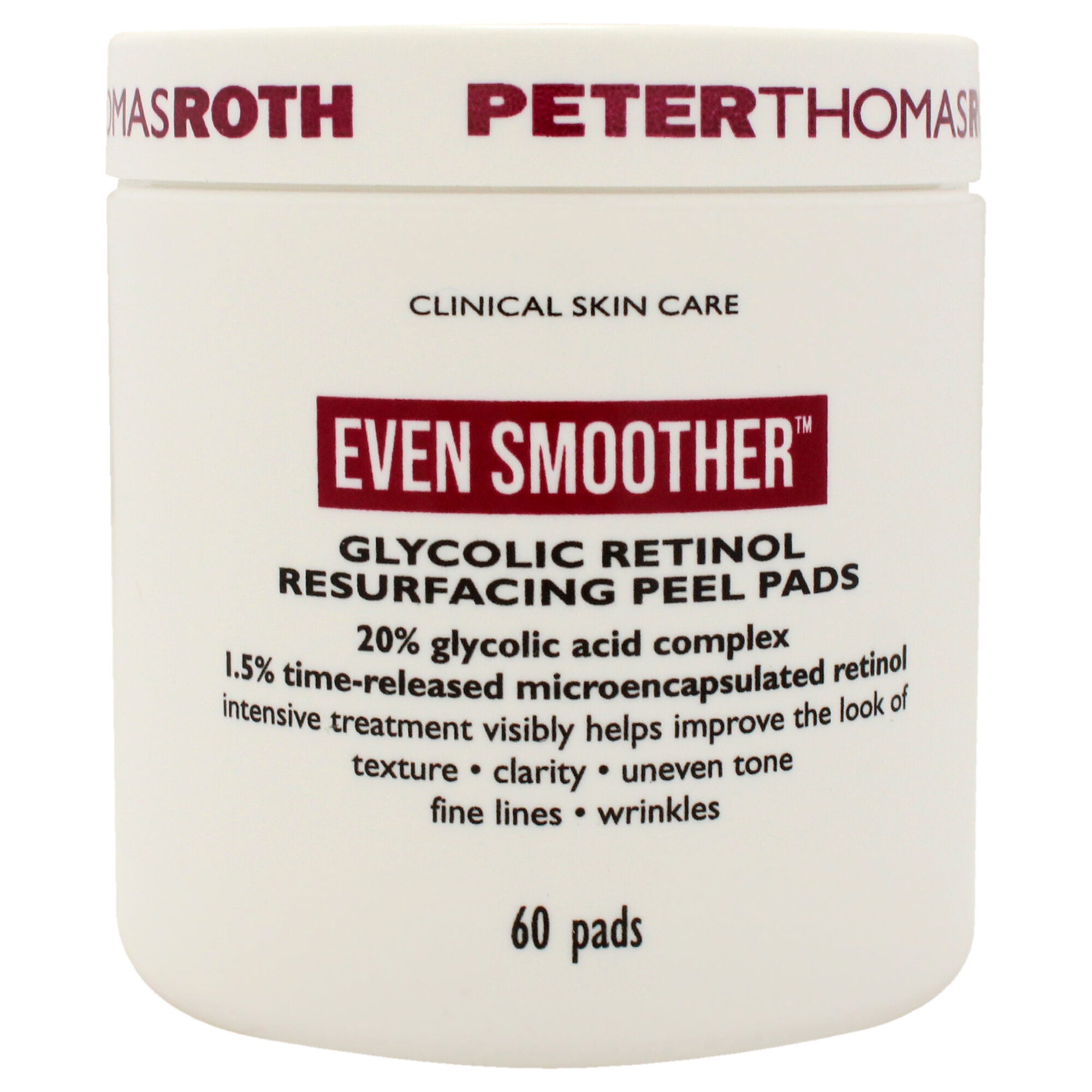 Even Smoother Glycolic Retinol Resurfacing Peel Pads by Peter Thomas Roth for Women - 60 Pads Treatment, See Description, alternate image number 1