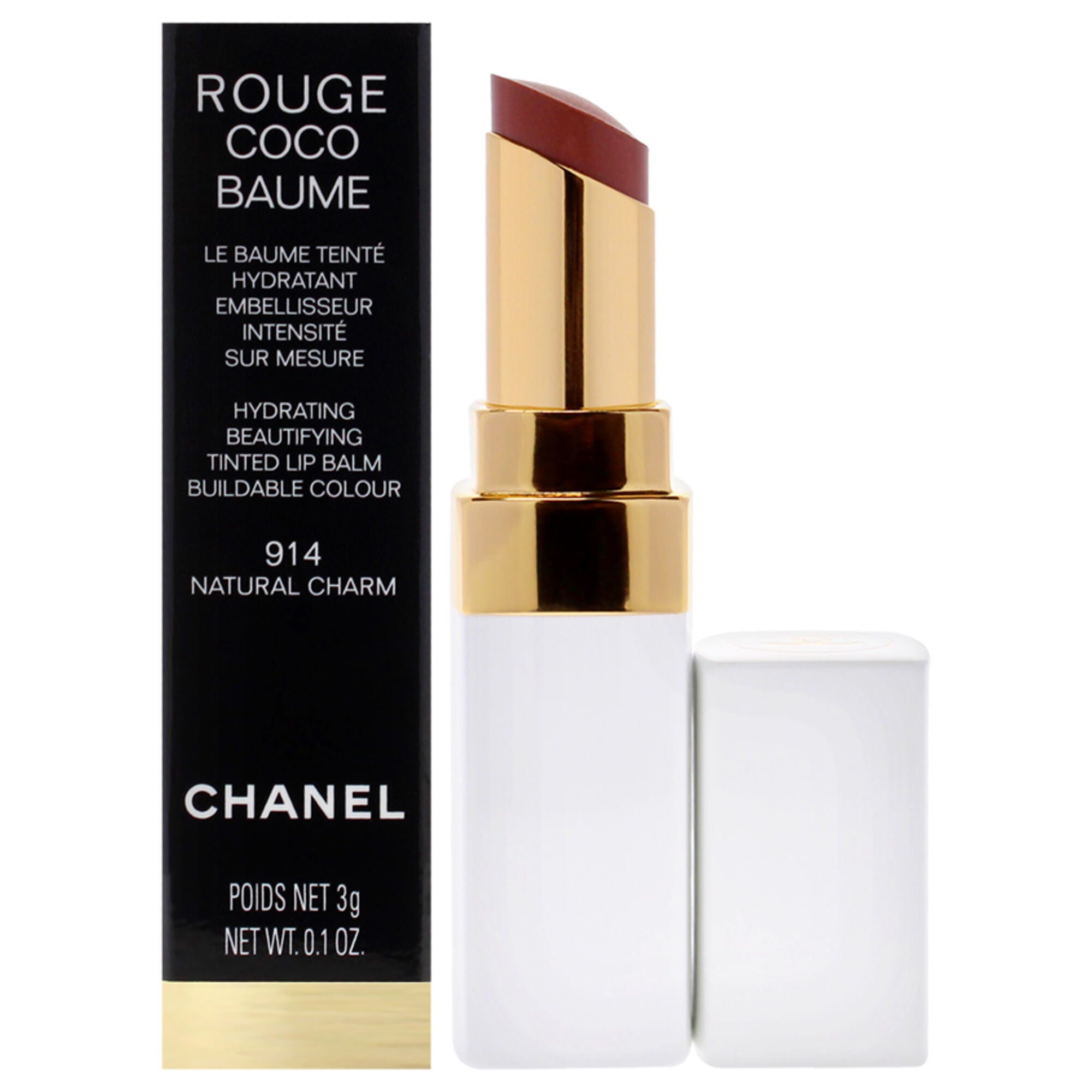 Rouge Coco Baume Hydrating Beautifying Tinted - 914 Natural Charm by Chanel for Women - 0.1 oz Lip Balm, See Description, hi-res image number 0