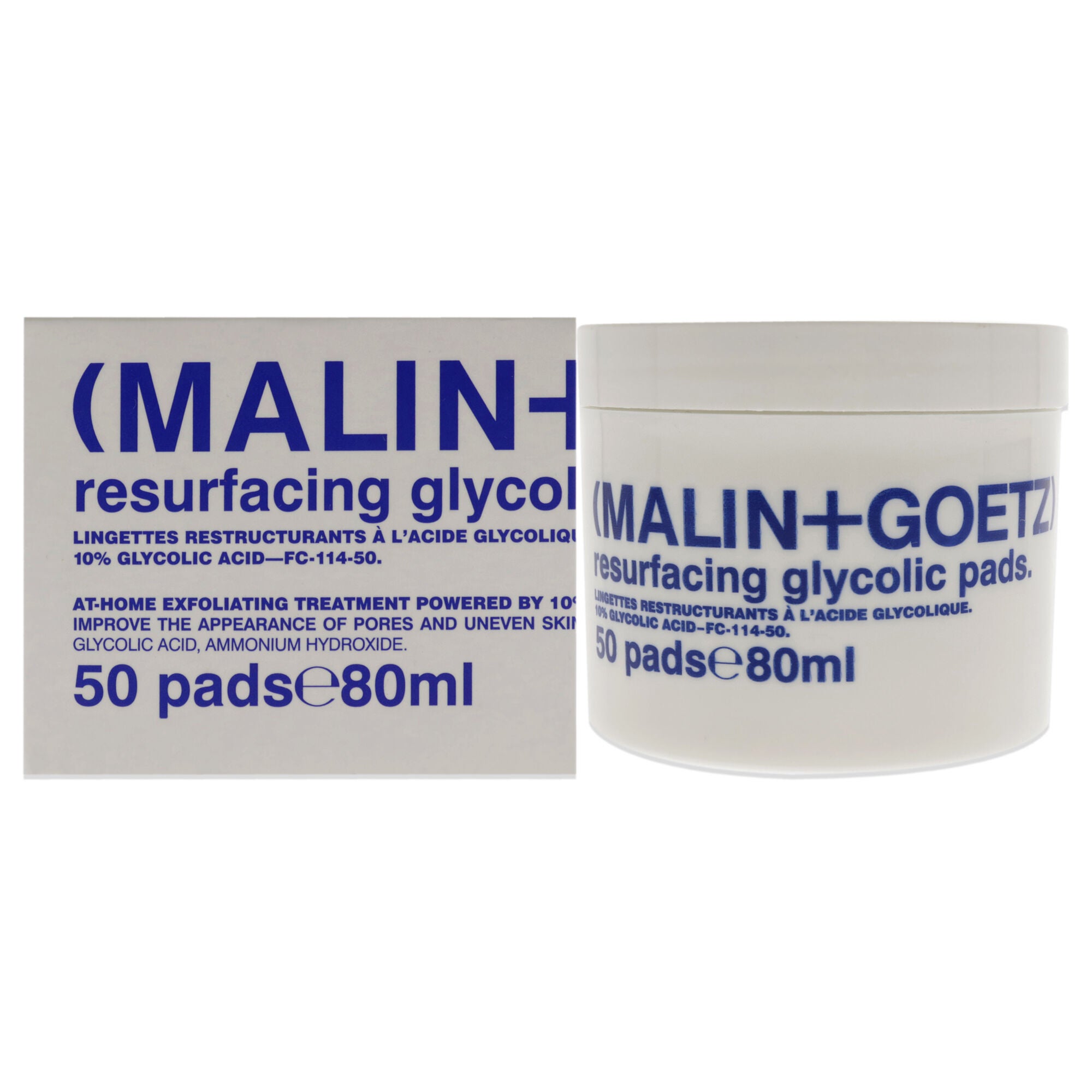 Resurfacing Glycolic Pads by Malin + Goetz for Unisex - 50 Pads Treatment, See Description, hi-res image number 0