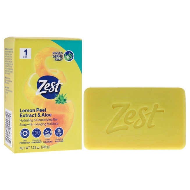Hydrating and Deodorizing Bar Soap - Lemon Peel Extract and Aloe by Zest for Women - 7.05 oz Bar Soap, See Description, alternate image number 2
