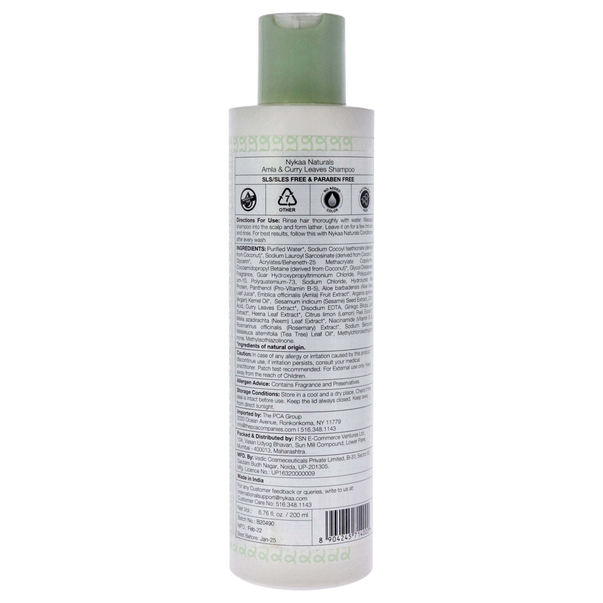 Shampoo - Amla and Curry Leaves by Nykaa Naturals for Women - 6.76 oz Shampoo, See Description, alternate image number 2