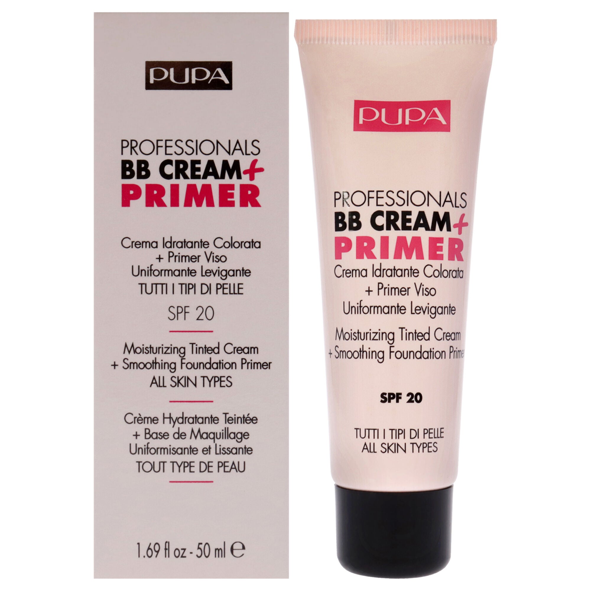 Professionals BB Cream Plus Primer SPF 20 - 001 Nude - All Skin Types by Pupa Milano for Women - 1.69 oz Makeup, See Description, hi-res image number 0