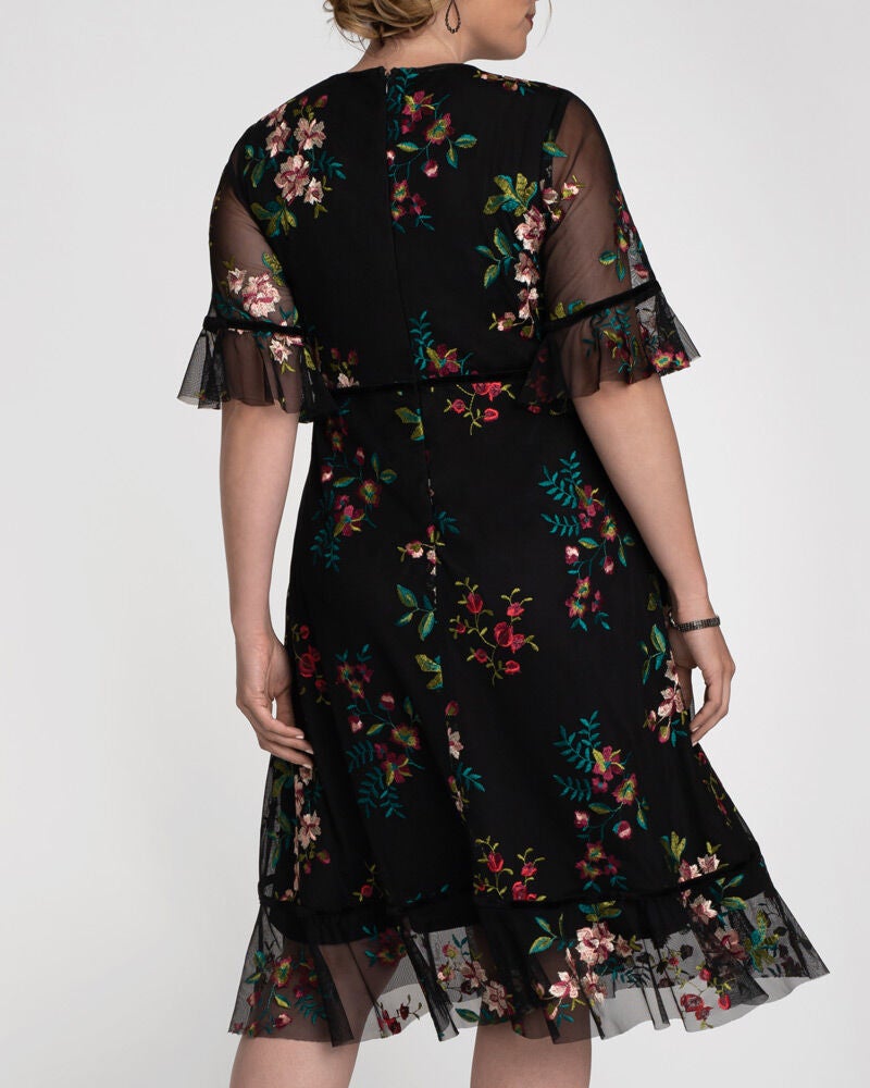 Wildflower Embroidered Dress, Onyx, alternate image number 2