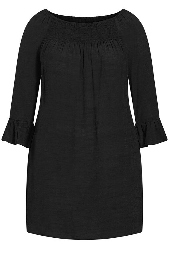 Flutter 3/4 Sleeve Top - black, , alternate image number 5