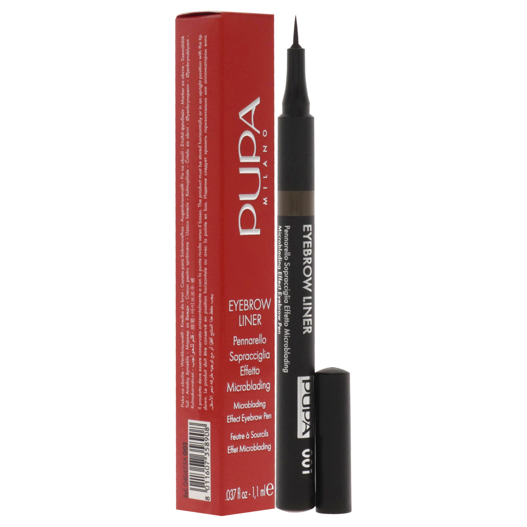 Eyebrow Liner Pen - 001 Ash Brown by Pupa Milano for Women - 0.037 oz Eyebrow, See Description, alternate image number 1
