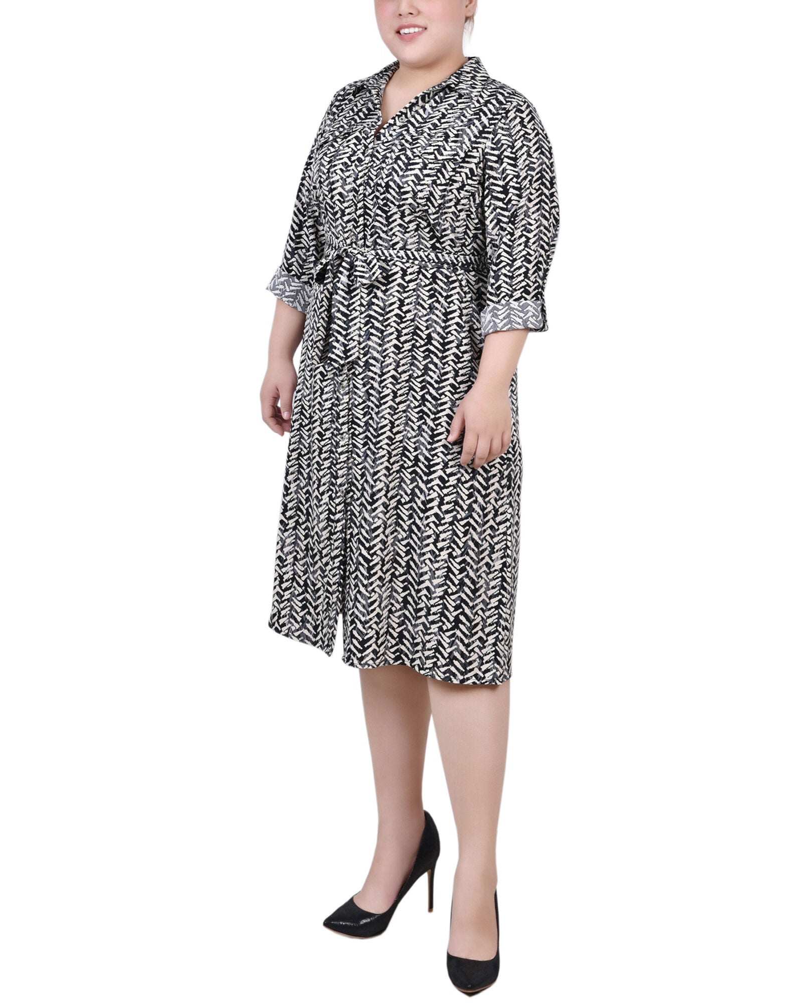Pre-Order Blue Roll-tab Sleeve Pocketed Long Shirt