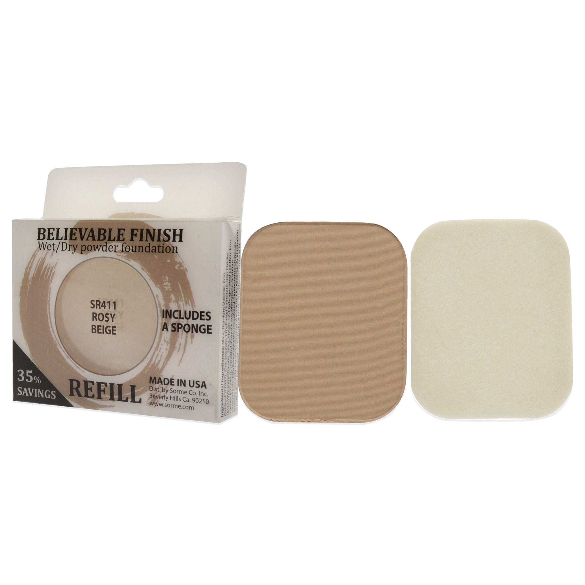 Believable Finish Powder Foundation - Rose Beige by Sorme Cosmetics for Women - 0.23 oz Foundation (Refill), See Description, alternate image number 3