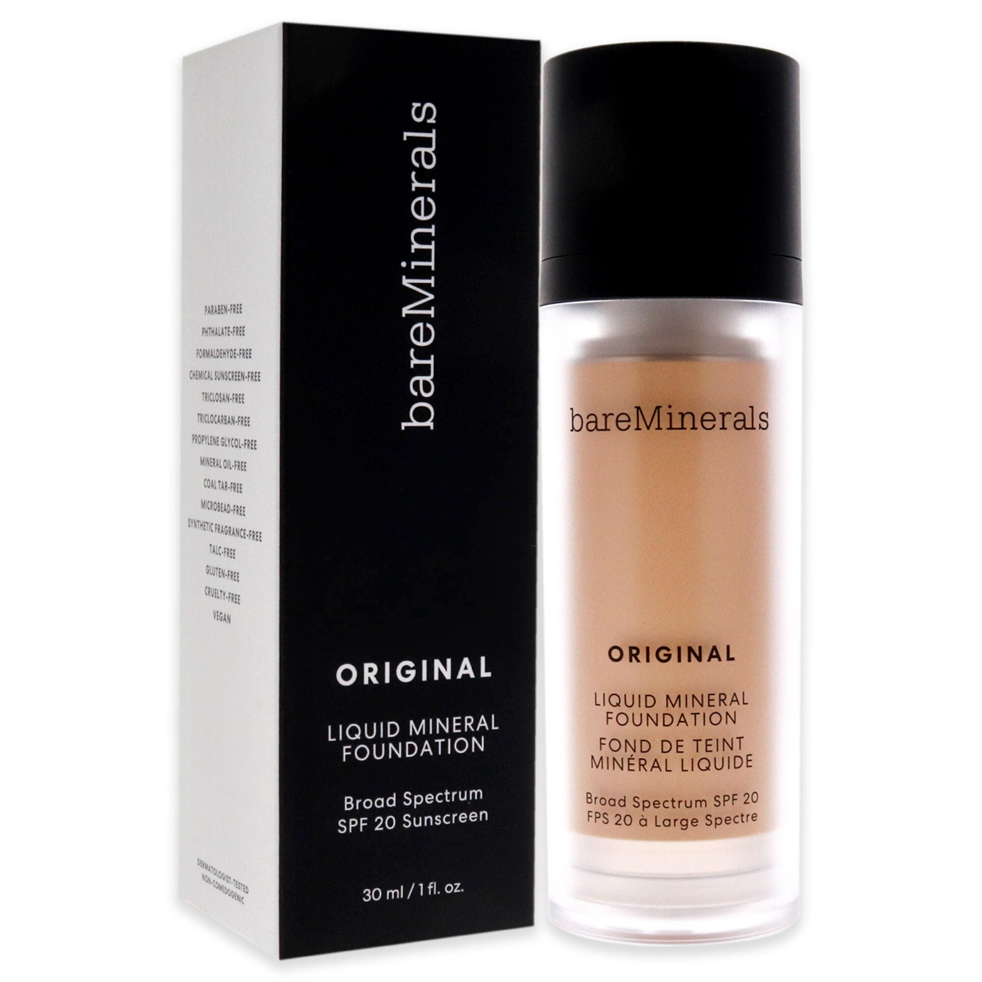 Original Liquid Mineral Foundation SPF 20 - 09 Light Beige by bareMinerals for Women - 1 oz Foundation, See Description, alternate image number 1