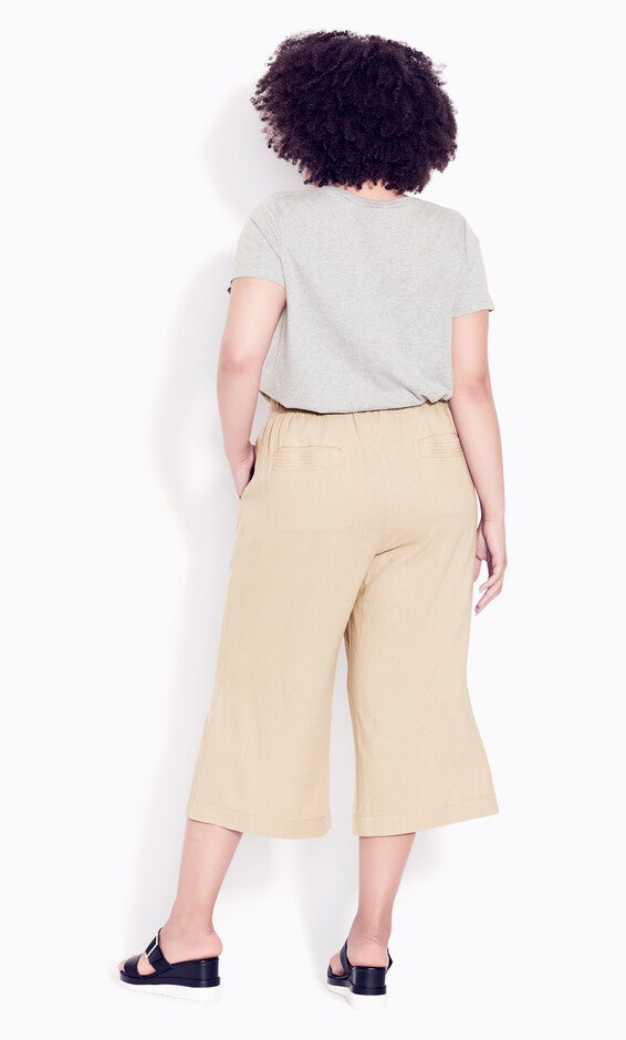 Wide Leg Crop Trouser - stone, , alternate image number 1