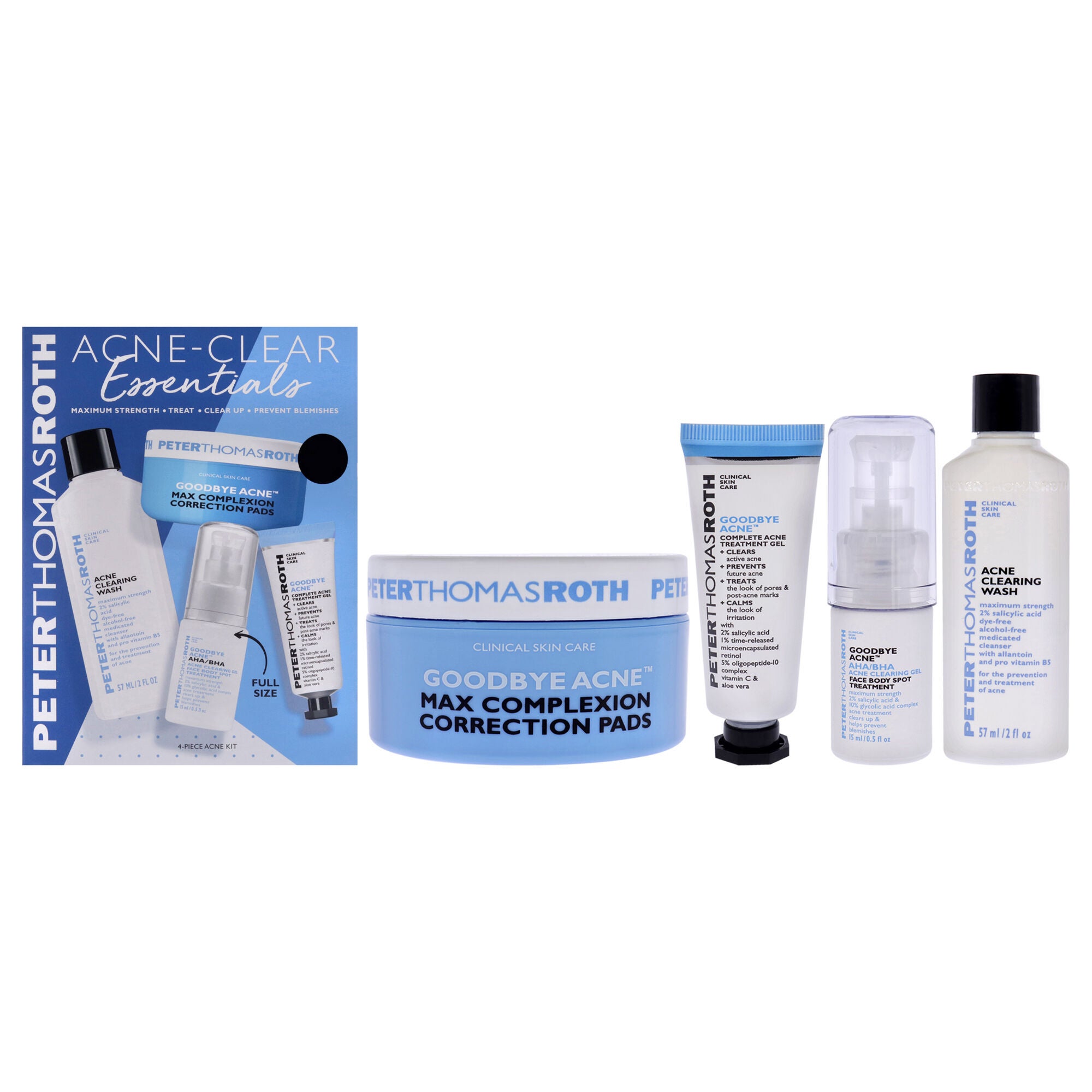 Acne-Clear Essentials Kit by Peter Thomas Roth for Unisex - 4 Pc Gift Set, See Description, hi-res image number 0