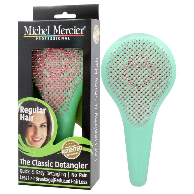The Classic Detangler Regular Hair - Pink-Green by Michel Mercier for Unisex - 1 Pc Hair Brush, , alternate image number 7