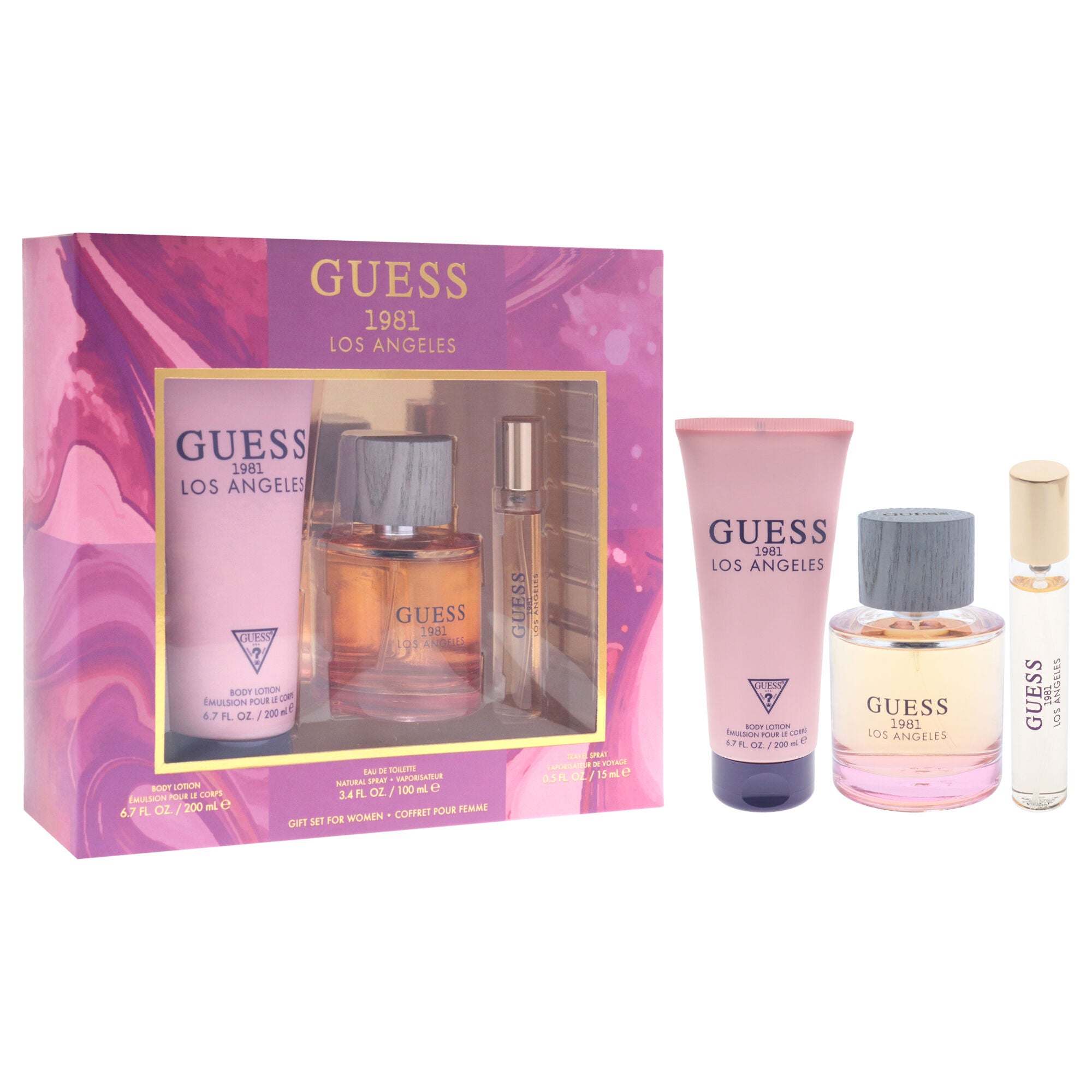 Guess 1981 Los Angeles by Guess for Women - 3 Pc Gift Set 3.4oz EDT Spray, 0.5oz EDT Spray, 6.7oz Body Lotion, See Description, alternate image number 1