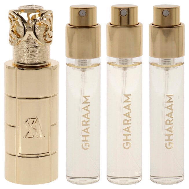Gharaam by Swiss Arabian for Unisex - 4 Pc Mini Gift Set 3 x 10ml Perfume Spray, 1 Metal Case, See Description, alternate image number 4