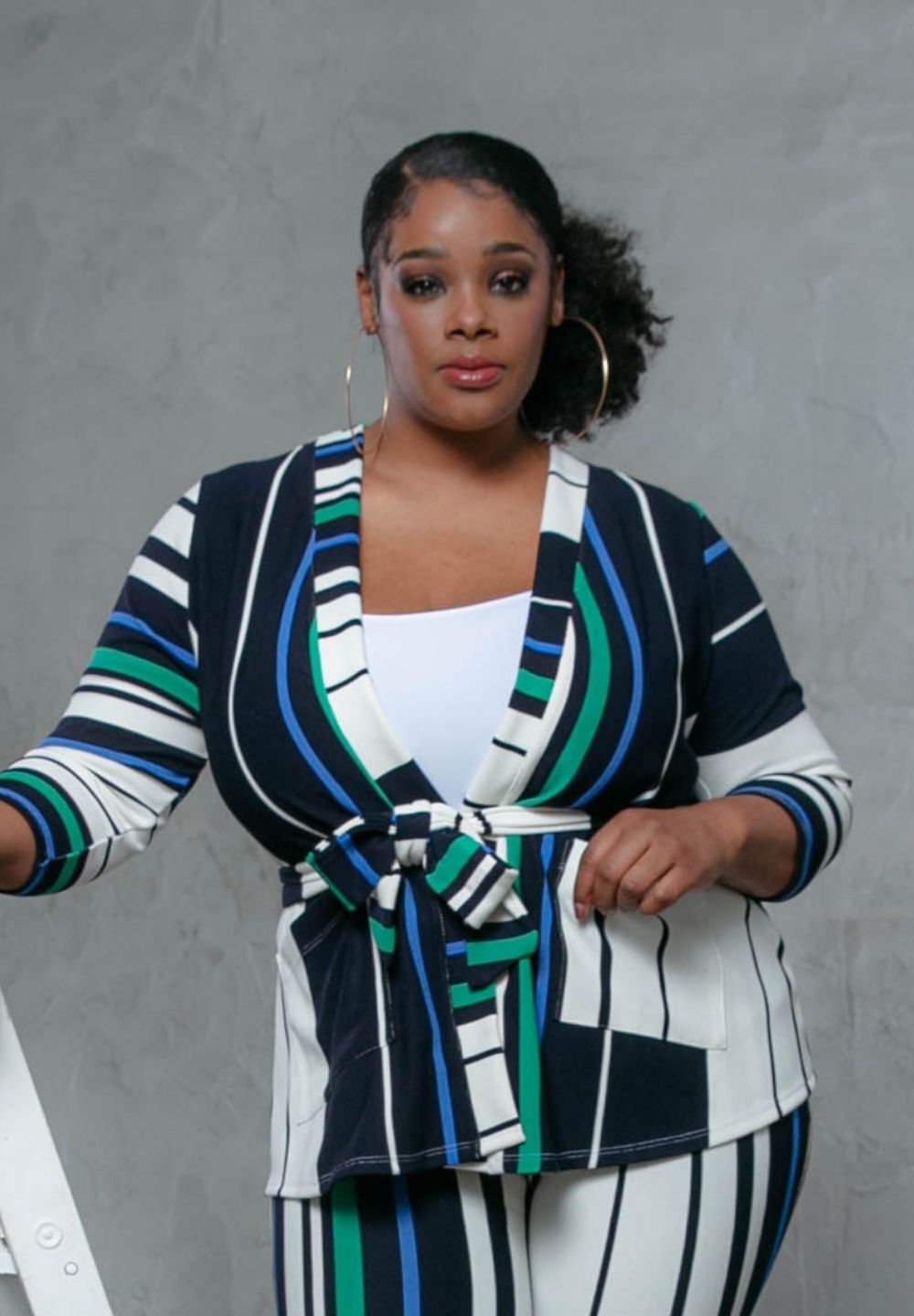 Alyssa Cardigan, Blue Stripe, hi-res image number 0