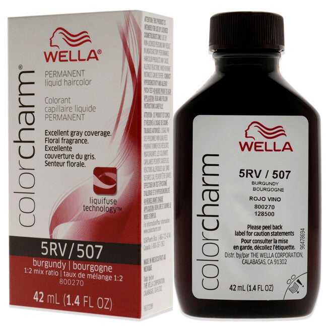 Color Charm Permanent Liquid Haircolor - 507 5RV Burgundy by Wella for Unisex - 1.4 oz Hair Color, , alternate image number 7
