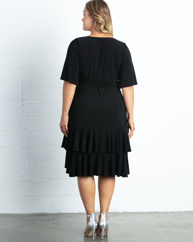 Miranda Wrap Dress, Black Noir, alternate image number 1