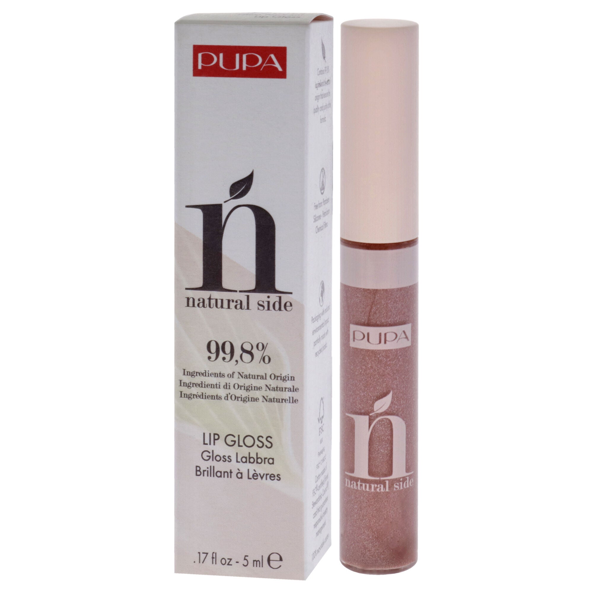 Natural Side Lip Gloss - 004 Pearly Nude by Pupa Milano for Women - 0.17 oz Lip Gloss, See Description, alternate image number 2