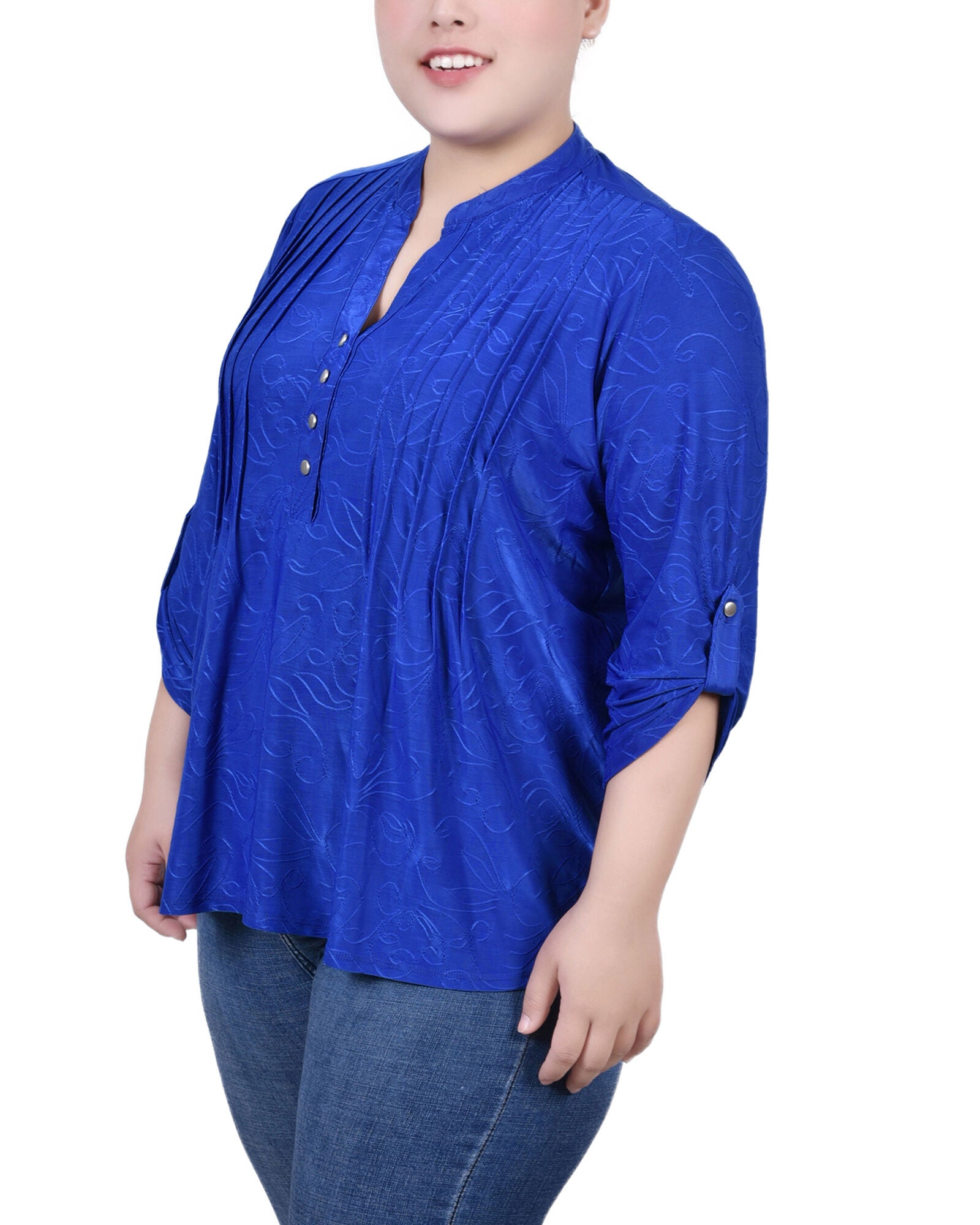 3/4 Roll Tab Pullover Top, , alternate image number 4