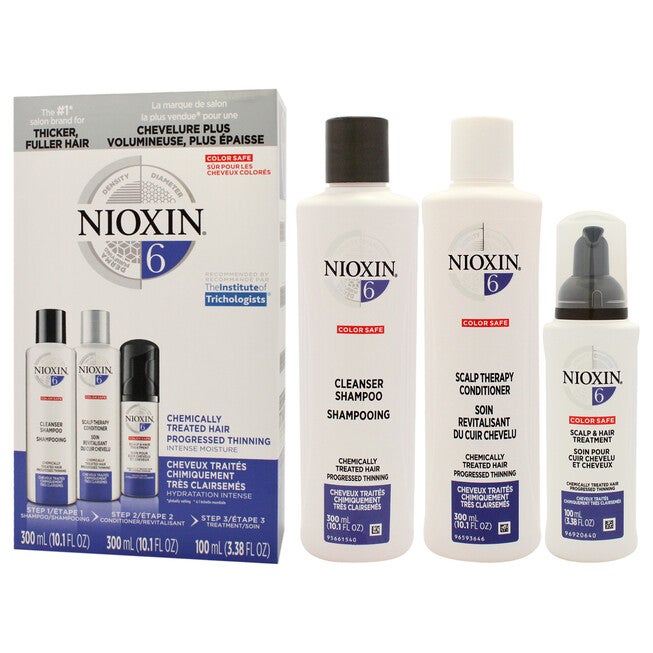 System 6 Kit by Nioxin for Unisex - 3 Pc 1 0.1oz Shampoo, 10.1oz Conditioner, 3.38oz Treatment, See Description, alternate image number 3
