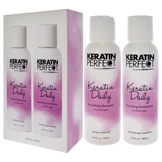 Keratin Daily Duo by Keratin Perfect for Unisex - 2 Pc 3.4oz Shampoo, 3.4oz Conditioner, See Description, alternate image number 3