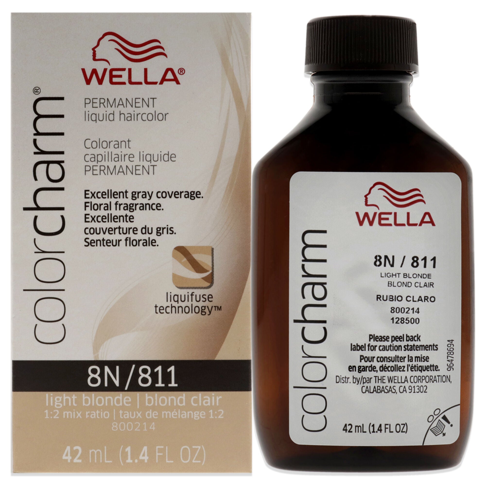 Color Charm Permanent Liquid Hair Color - 811 8N Light Blonde by Wella for Unisex - 1.42 oz Hair Color, See Description, hi-res image number 0