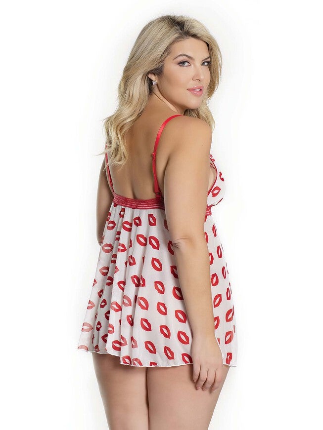 Lip Print Babydoll, , alternate image number 3