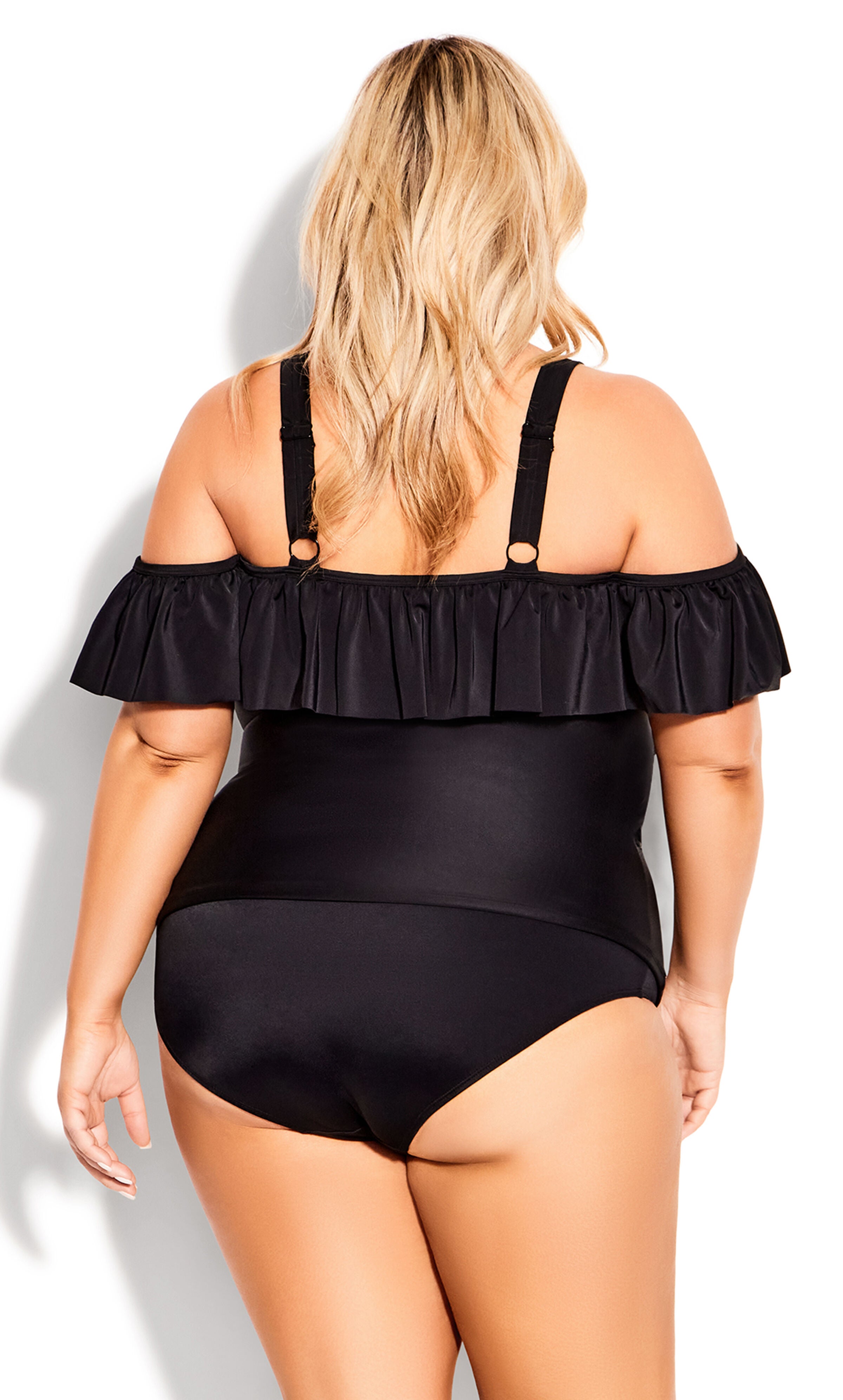 Ruffle Tankini Top - black, , alternate image number 1