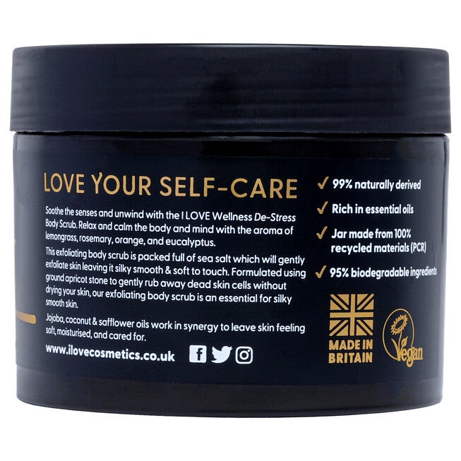 Wellness Body Scrub - De-Stress by I Love Cosmetics for Women - 12.3 oz Body Scrub, See Description, alternate image number 2
