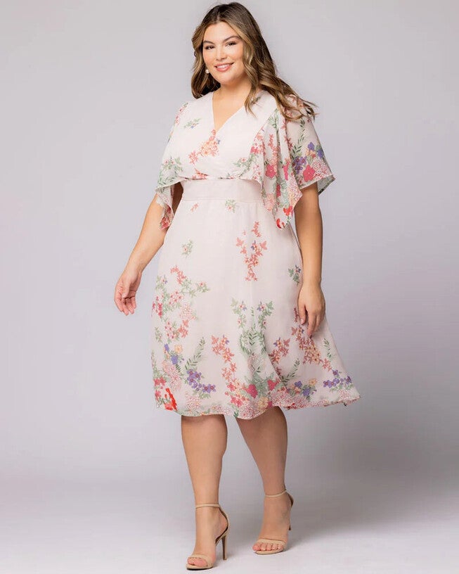 Breezy Border Print Cocktail Dress, Cottage Garden / Pink, hi-res image number 0