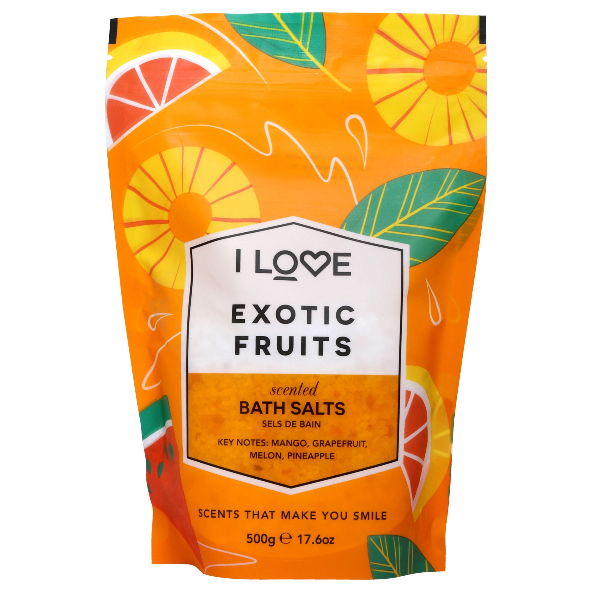 Scented Bath Salts - Exotic Fruit by I Love Cosmetics for Women - 17.6 oz Bath Salt, See Description, hi-res image number 0