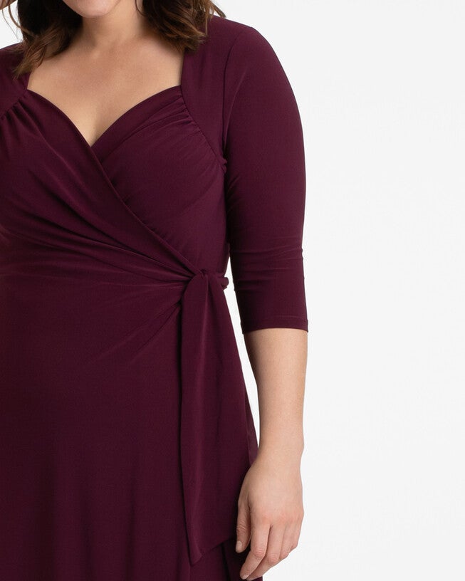Sweetheart Knit Wrap Dress, , alternate image number null