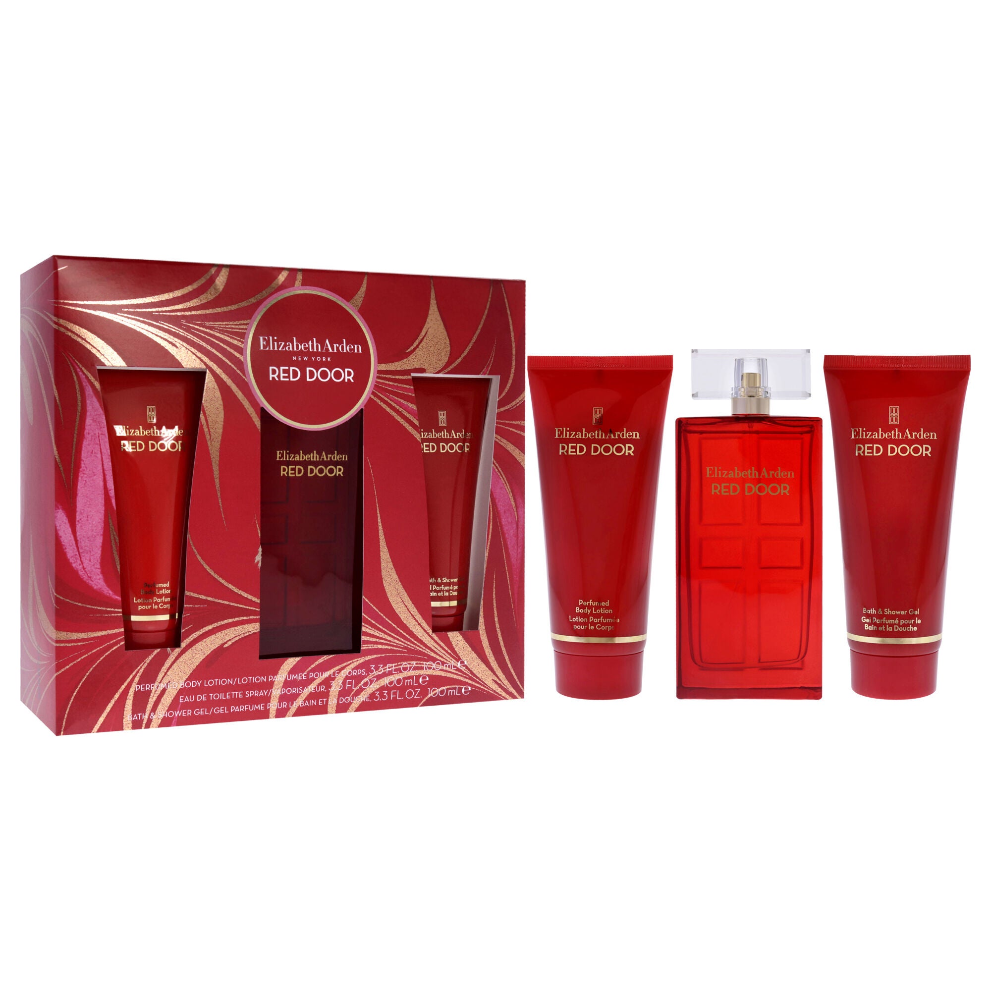 Red Door by Elizabeth Arden for Women - 3 Pc Gift Set 3.3oz EDT Spray, 3.3oz Body Lotion, 3.3oz Bath & Shower Gel, See Description, alternate image number 2