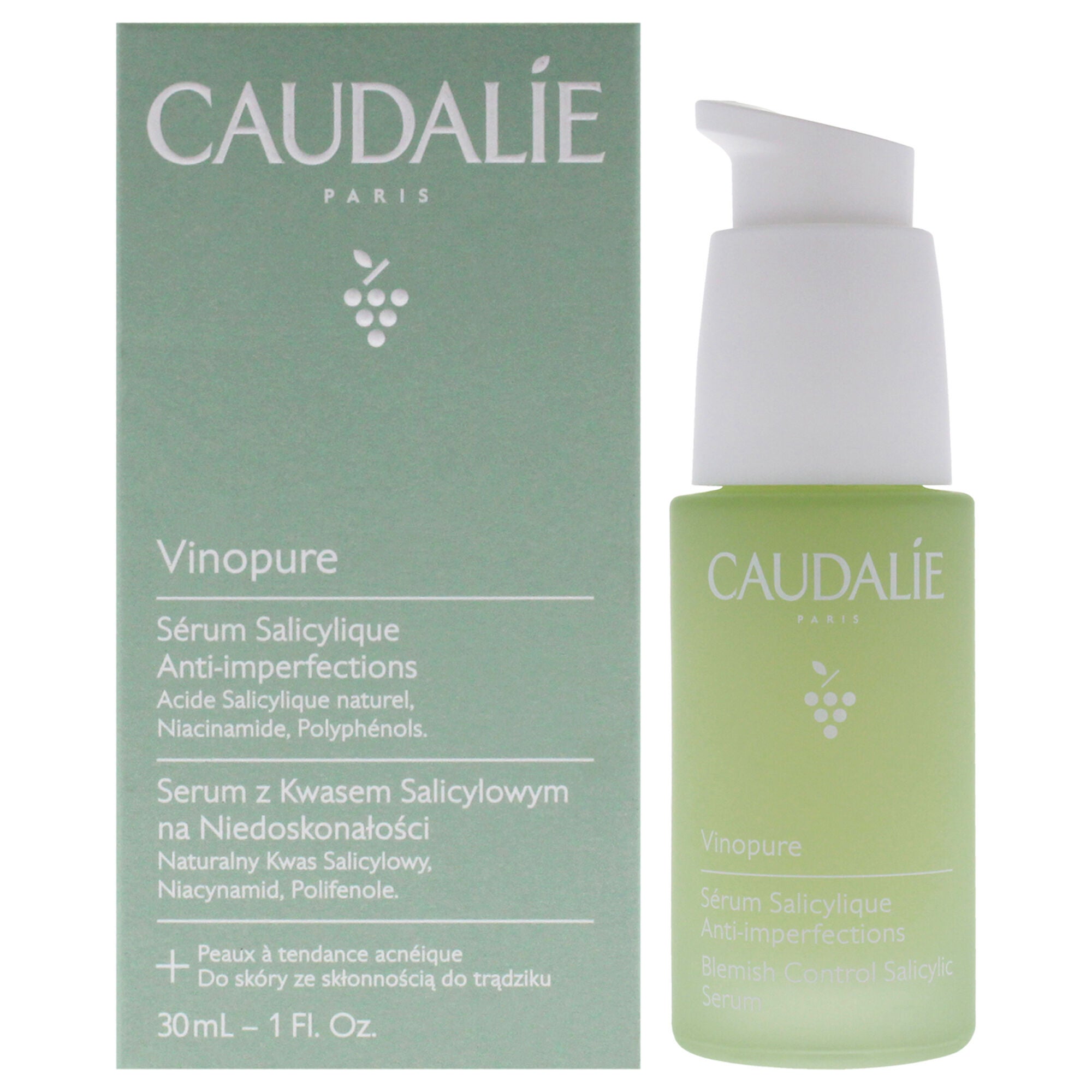 Vinopure Natural Salicylic Acid Pore Minimizing Serum by Caudalie for Unisex - 1 oz Serum, See Description, hi-res image number 0