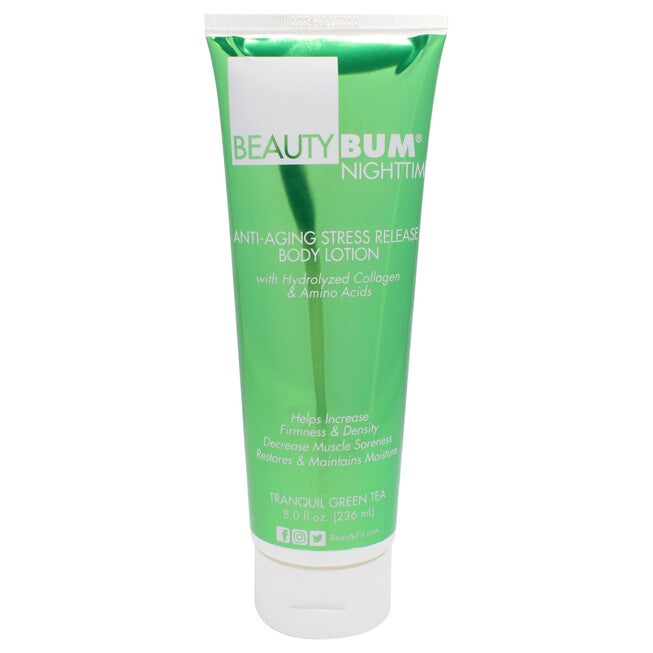 BeautyBum NightTime Anti-Aging Stress Release Body Lotion - Tranquil Green Tea by BeautyFit for Women - 8 oz Body Lotion, See Description, hi-res image number 0