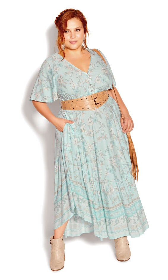 Spirited Floral Maxi Dress - sea foam, , alternate image number 1
