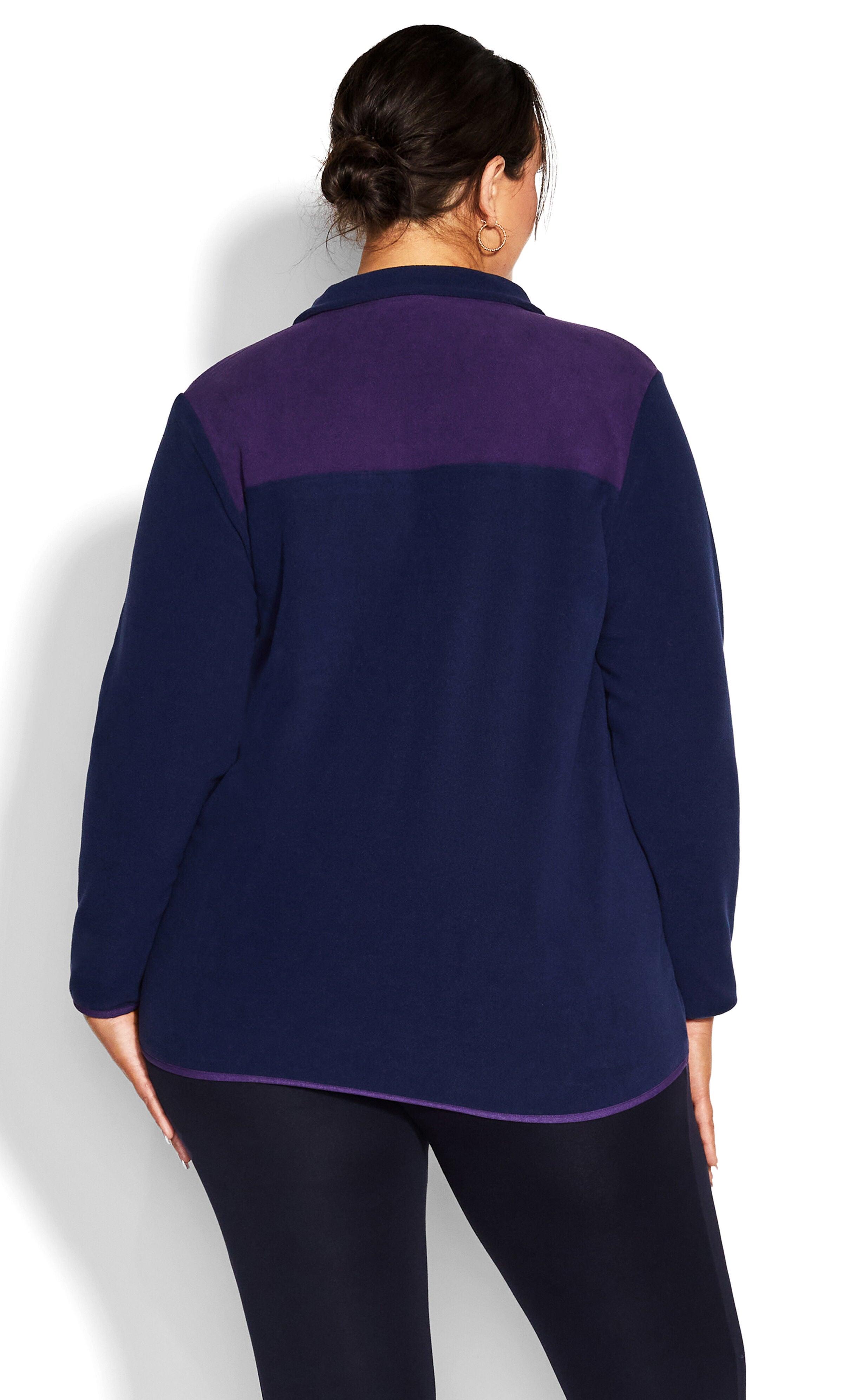Color Block Polar Fleece Pullover - navy, , alternate image number 6
