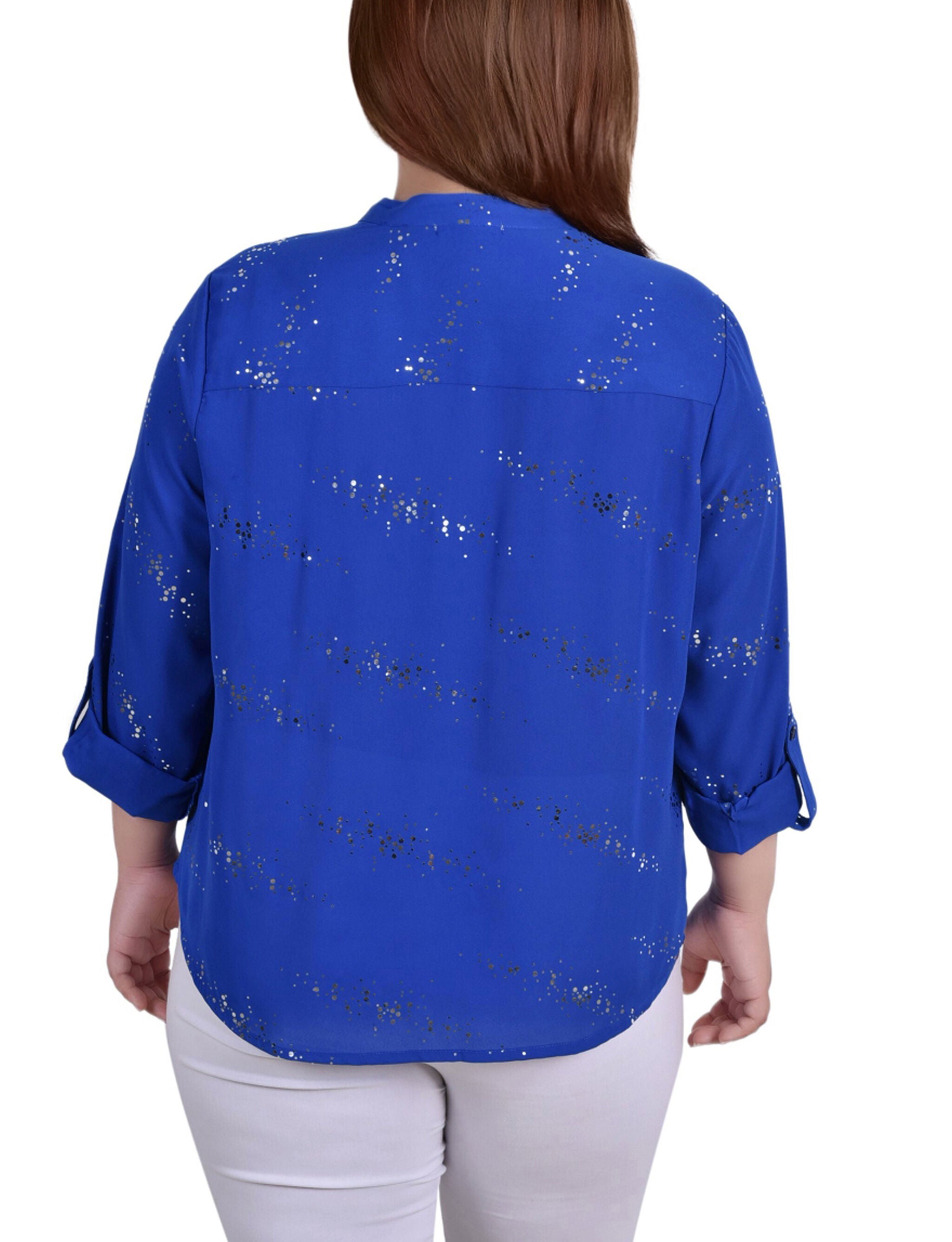 Long Sleeve Lurex Striped Top, surf the web glowdot, alternate image number 2