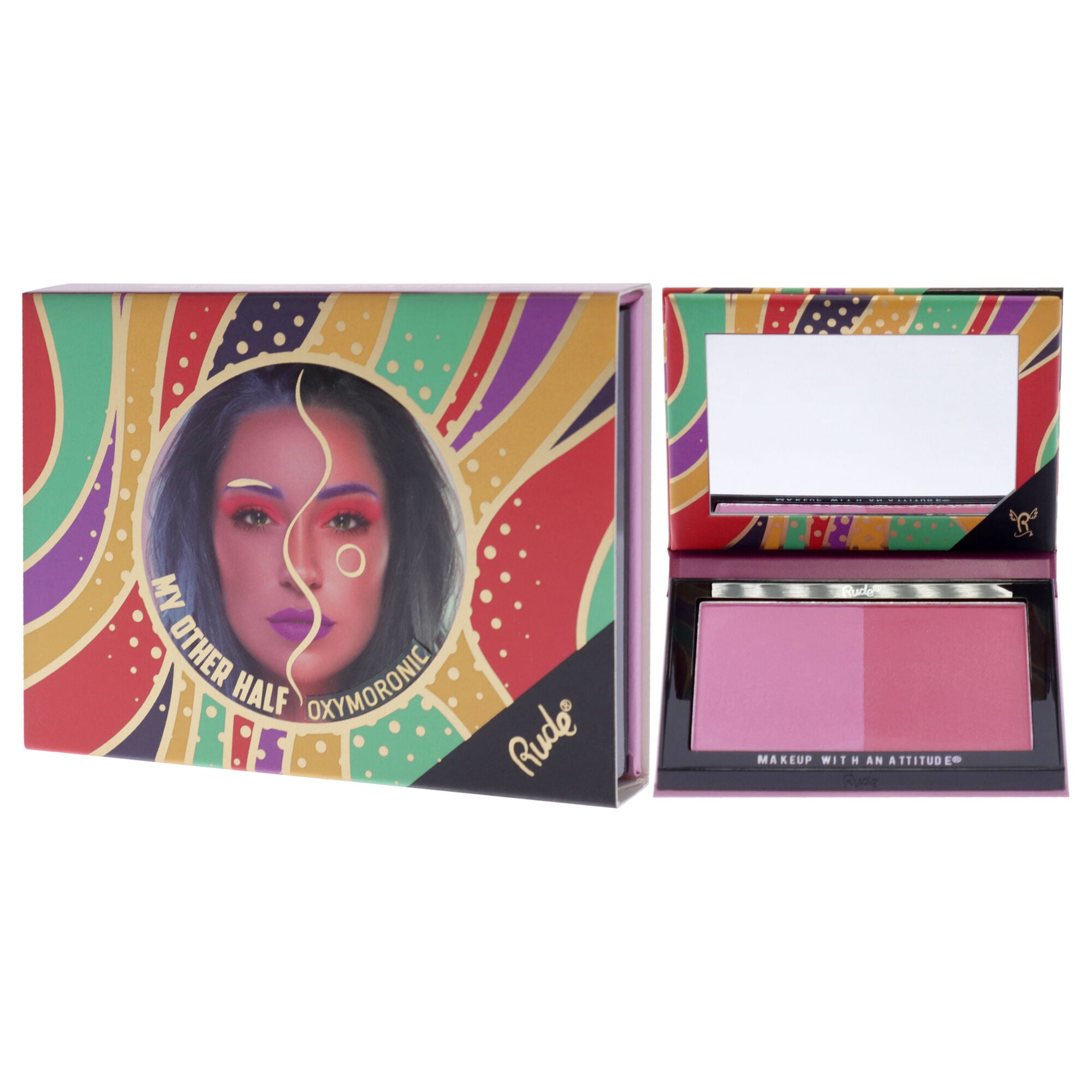 My Other Half Duo Shade Face Palette - Schizo by Rude Cosmetics for Women - 0.4 oz Makeup, See Description, alternate image number 2