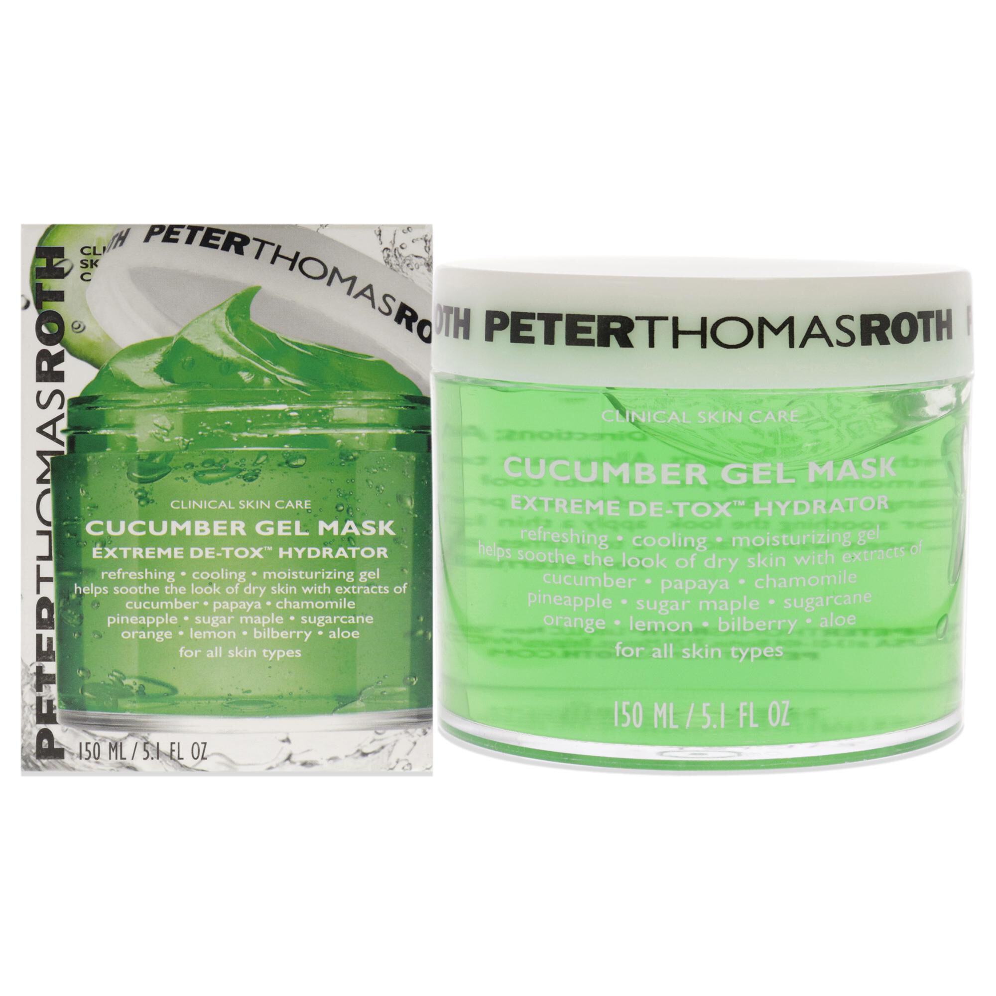 Cucumber Gel Mask Extreme Detoxifying Hydrator by Peter Thomas Roth for Unisex - 5.1 oz Mask, See Description, hi-res image number 0