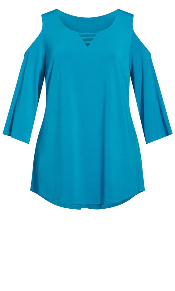 Cold Shoulder 3 Bar Top - teal, , alternate image number 4