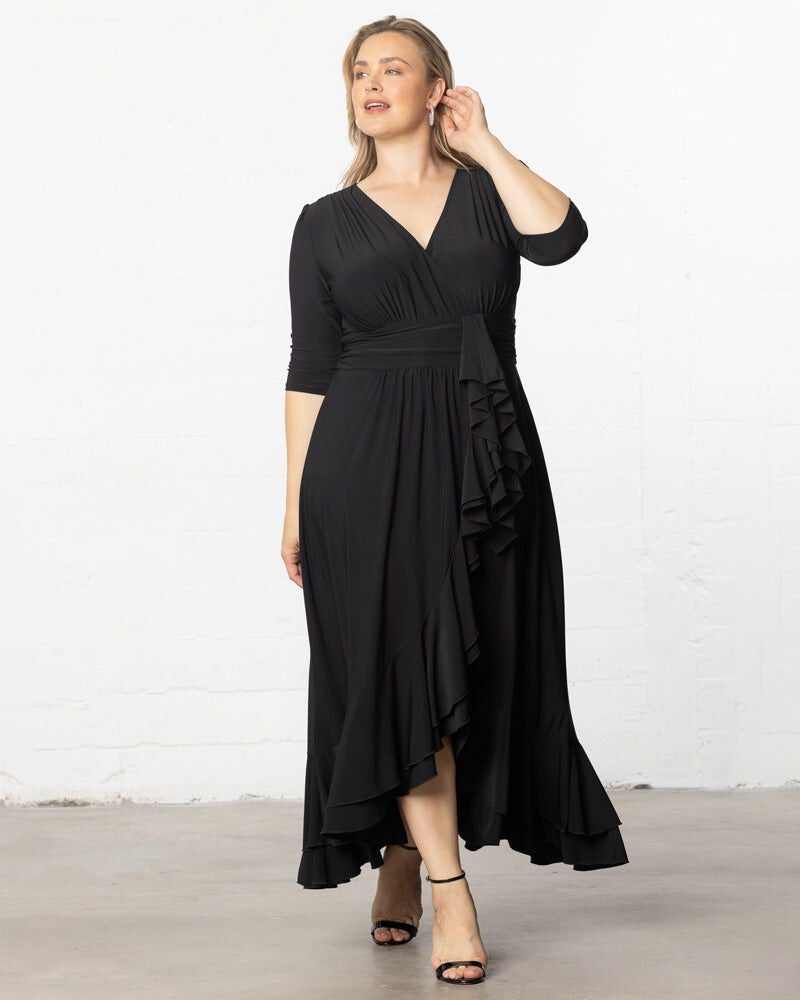 Veronica Ruffled Evening Gown, , alternate image number 4