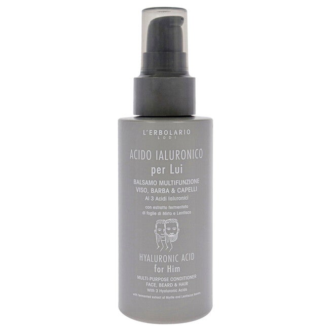 Hyaluronic Acid Multipurpose Conditioner Face Beard and Hair by LErbolario for Men - 3.3 oz Conditioner, See Description, alternate image number 3