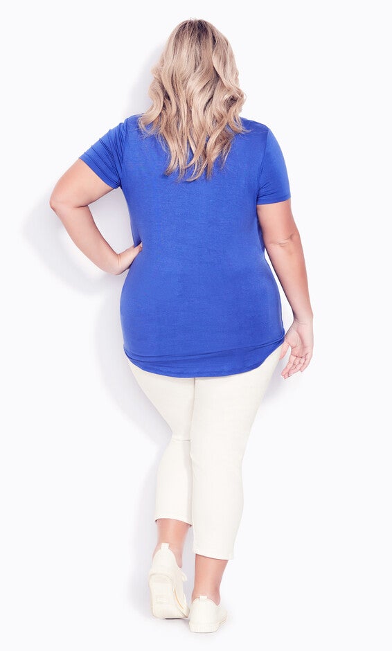 V Cut Out Top - blue, , alternate image number 3