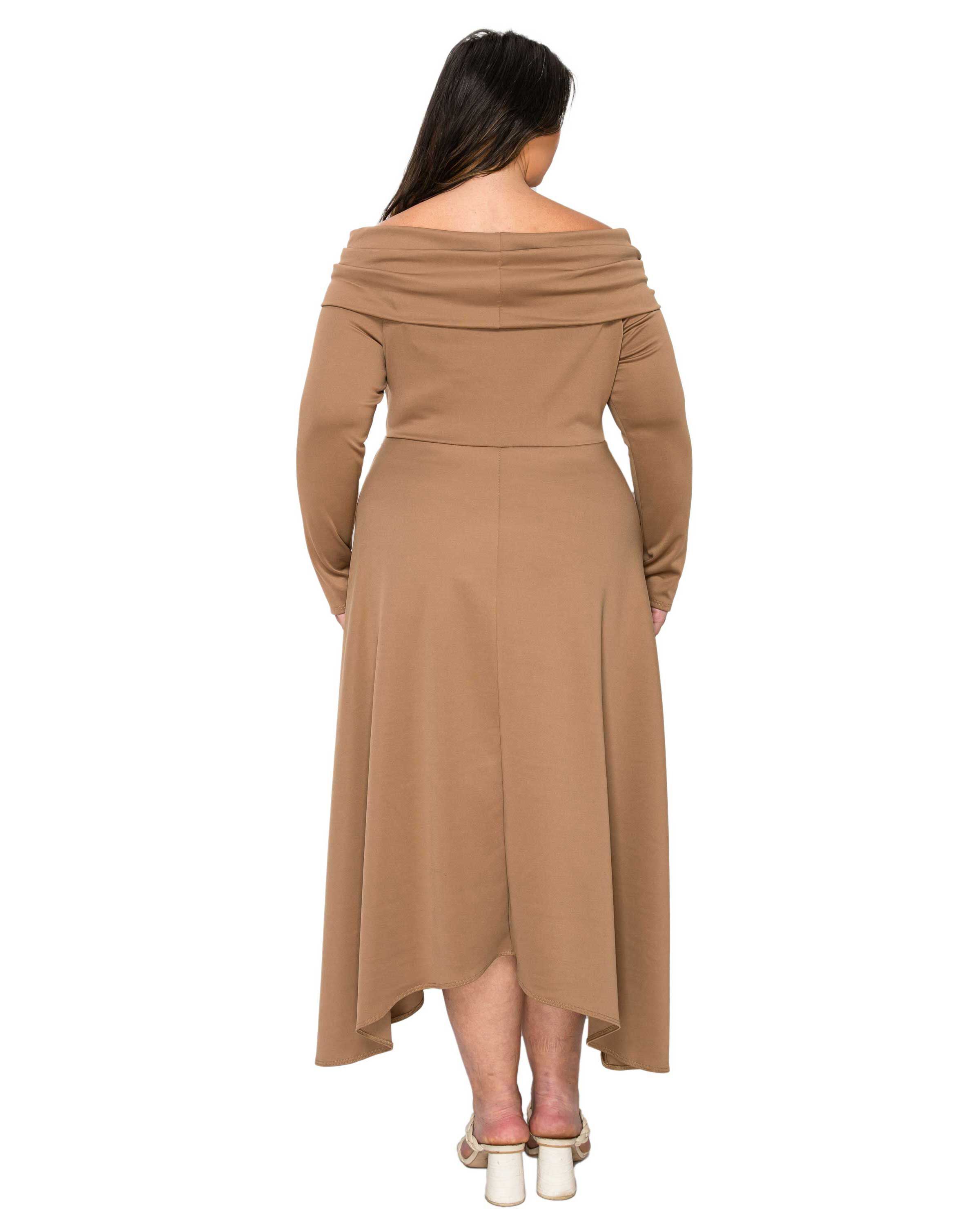 Lyra Off Shoulder Maxi Dress, Mocha / Brown, alternate image number 2