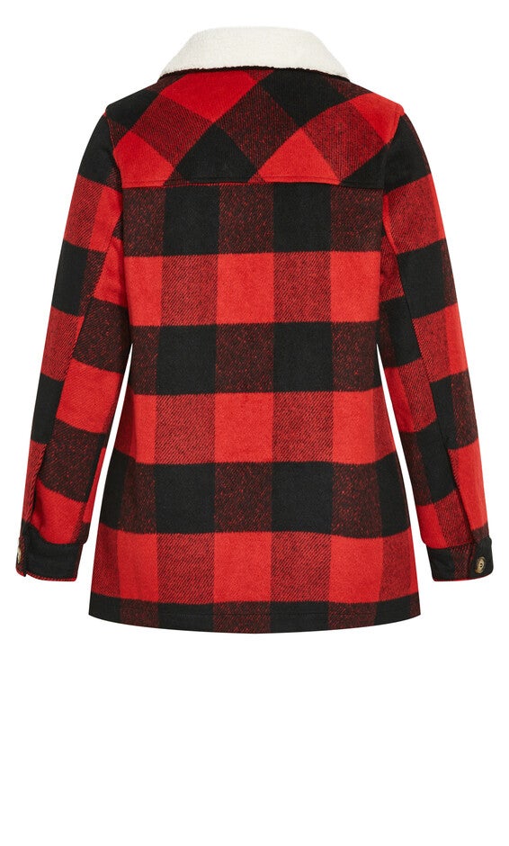 Faux Wool Plaid Jacket - black, , alternate image number 5